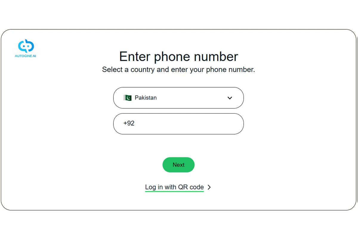 Add your WhatsApp number and tap next